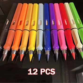 12 цветов/набор, цветной карандаш по новой технологии, детский Бессвинцовый Вечный карандаш, стираемый пластиковый карандаш для рисования граффити