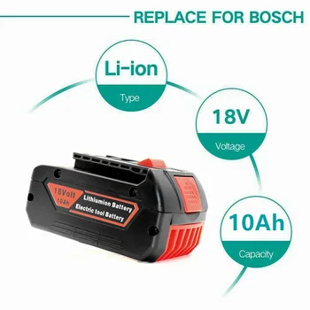 2021 НОВЫЙ литий-ионный аккумулятор 18 В 10А для резервного копирования электроинструмента Bosch 18 В 6000 мАч, портативная сменная индикаторная лампа BAT609