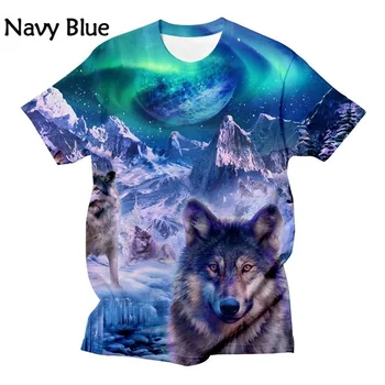 2023 Новая футболка с 3D-принтом Wolf, Уличная забавная мужская повседневная футболка в стиле хип-хоп, модная крутая футболка