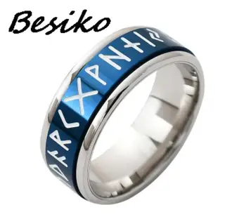 Besiko 2023 New Nordic Viking Rune Spin Ring Из Нержавеющей Стали Мужские Кольца-Амулеты Для Женщин Мужчин Boyfriend Jewelry Dropshipping