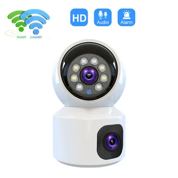 IP-камера видеонаблюдения с двумя объективами, WiFi, видеонаблюдение для защиты дома, Радионяня в помещении