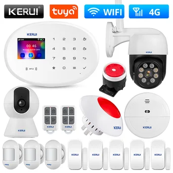 KERUI W204 4G Домашняя Охранная Сенсорная панель Сигнализация с приложением Tuya Дистанционное управление Smart Life WIFI GSM Сигнализация от взломщика