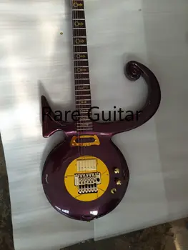 Rhxflame Металлический Фиолетовый Prince Symbol Love Гитара Floyd Rose Тремоло Бридж, Золотая Зеркальная накладка и задняя крышка, специальная инкрустация облаками