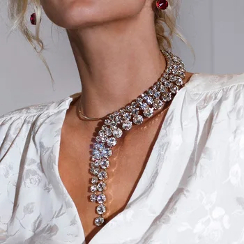 Stonefans, Преувеличенное ожерелье с кисточками из горного хрусталя для женщин, Модное многослойное ожерелье, колье с открытым воротом, ювелирные изделия