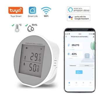WiFi Монитор температуры и влажности Беспроводной датчик температуры и влажности Умный Электрический цифровой гигрометр-термометр влажности
