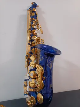 Альт-саксофон Япония Suzuki Высококачественный Музыкальный инструмент синего цвета профессиональная игра на Тенор-Саксофоне С Чехлом Бесплатная доставка