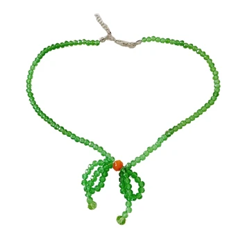 Богемное ожерелье из бисера, летнее ожерелье с бантом из рисовых бусин, пляжное ожерелье