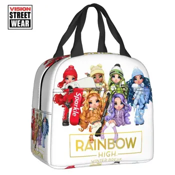 В 2023 году Новая изготовленная на заказ сумка для обедов Rainbow High Winter Break, женские термоохладители, изолированные ланч-боксы для детей, школьные