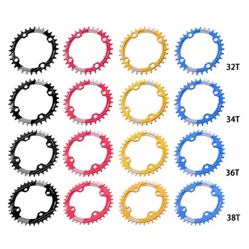Велосипедное узкое широкое кольцо цепи 104 BCD алюминиевое одиночное велосипедное колесо-цепочка для