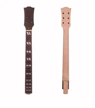 Гриф гитары Yinfente с 22 ладами, 24,75-дюймовый разъемный блок, инкрустация из розового дерева, гриф в стиле незавершенной фермы, Регулировка стержня в головке