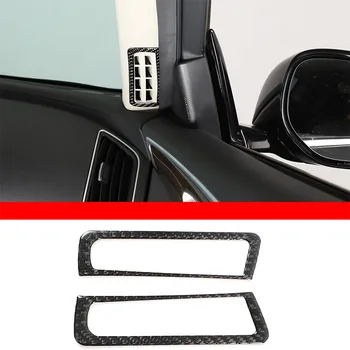 Для Infiniti Q50L 2015-2022, Воздуховыпуск в передней стойке автомобиля, Декоративная рамка, наклейка, Аксессуары для интерьера из мягкого углеродного волокна, 2 шт