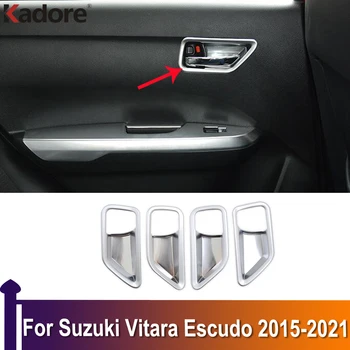 Для Suzuki Vitara Escudo 2015 2016 2017 2018-2020 2021 Внутренняя Дверная Ручка Крышка Планки Защита Автомобиля Наклейка Для Укладки Матовая
