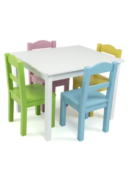 Для малышей, Пастельный Детский Набор из 5 прямоугольных столов и стульев