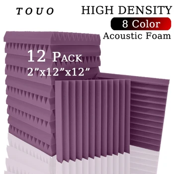 Звукопоглощающие панели TOUO, 12 шт., Акустические пенопластовые панели, звукоизоляция стен Для обработки изоляции музыкальной студии