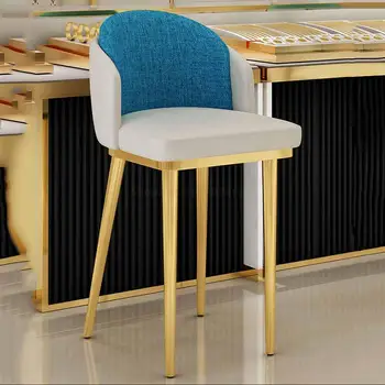 Золотой Роскошный Офисный Обеденный Барный стул высотой со столешницу, Парикмахерское кафе, Мягкое компьютерное кресло, Эргономичная Роскошная мебель Barstuhl XY50BC
