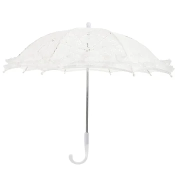 Зонтик от солнца Женский Кружевной Зонт Для девочек Маленькие Женские Белые Зонты Винтажная Невеста