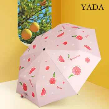 Зонты с рисунком YADA Fruit Alpaca, Персик, Дождь, УФ, Три Складных зонта Для женщин, мужчин, Ветрозащитные Аниме-зонты, Женские YS200160