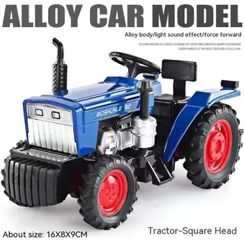 Имитированная модель трактора 1: 32, функция отскока из сплава, защита от реального звука и света, Коллекционная модель сельскохозяйственного трактора, игрушка в подарок