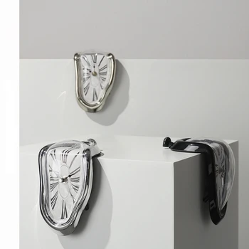 Инновационные плавящиеся часы для стильного домашнего декора, прикроватная тумбочка, настольная статуэтка, Сюрреалистичные современные плавящиеся часы, декор стола