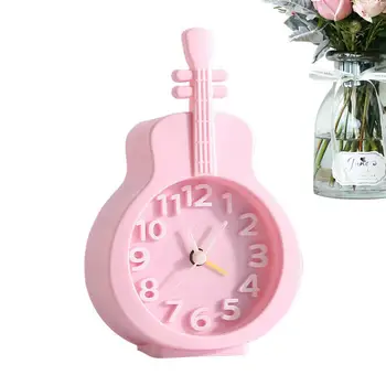 Классический будильник, креативные батарейные часы в форме скрипки, аналоговые часы с четкими цифрами, не тикающие часы с циферблатом Для детского сада