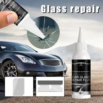Комплект для ремонта переднего стекла Жидкое стекло для ремонта треснувшего стекла автомобиля Простое использование Придает стеклу автомобиля новый вид Инструменты для восстановления автомобиля