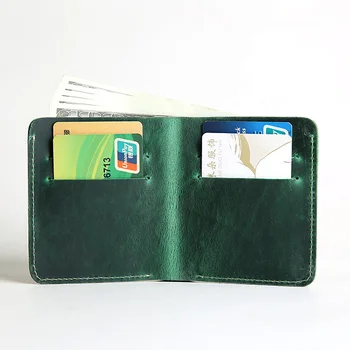 Кошелек для кредитных карт ручной работы из натуральной кожи, ретро кожаный кошелек Crazy Horse для карточек