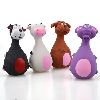 Латексные игрушки для собак, Звук, Скрипучий, Слон/Корова, животное, Жевательное, резиновые Вокальные игрушки для маленьких, больших собак, Устойчивая к укусам Интерактивная игрушка
