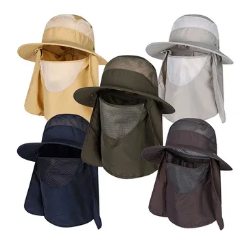 Летняя Новая Солнцезащитная Шляпа Для Мужчин И Женщин, Солнцезащитная Шляпа С Большими Полями, Солнцезащитная Шляпа С Большой Окружностью Головы, Рыбацкая Шляпа-Ведро Оптом