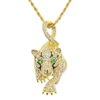Модное ожерелье в стиле хип-хоп с блестящей леопардовой подвеской, идеальный подарок для модных тенденций