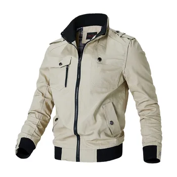 Мужская повседневная модная верхняя куртка, мужская куртка, весна-осень 2023, новая облегающая куртка-бомбер в стиле милитари, мужская