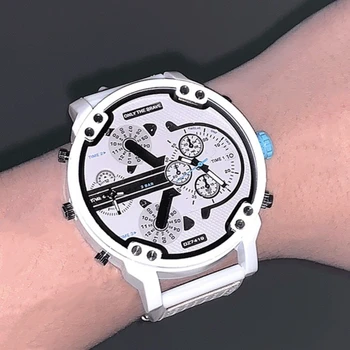 Мужские часы, большие часы с большим циферблатом, Новый модный индивидуальный силиконовый ремень, Белые кварцевые часы, спортивные деловые часы для женщин
