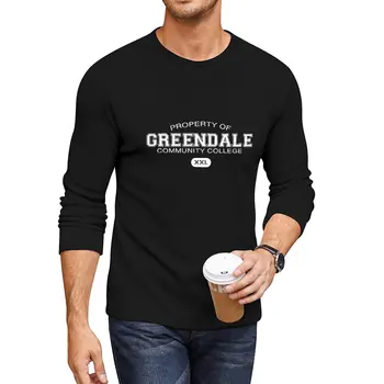 Новая длинная футболка Greendale Community College, забавные футболки, футболки с графическим рисунком, футболки для спортивных фанатов, облегающие футболки для мужчин