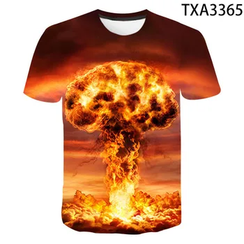 НОВАЯ футболка с 3D Принтом Atomic Bomb Explosion, Мужская Модная Стильная Уличная Женская Детская футболка, Летняя Футболка Для мальчиков и девочек, 6XLTops Tee