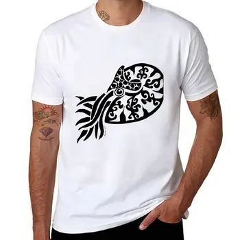 Новая футболка с племенным дизайном Nautilus, летняя одежда, милые топы, летний топ, корейские модные тренировочные рубашки для мужчин