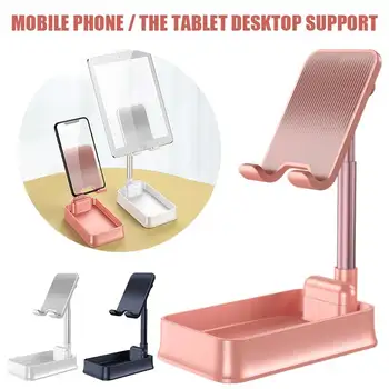 Новый держатель для мобильного телефона, 1 шт., портативный складной телескопический кронштейн для рабочего стола, прочный и практичный Белый/черный/розовый цвета