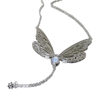 Ожерелье с кисточками в виде крылышек, милая крутая цепочка на ключицу, колье на шею, цепочка T8DE