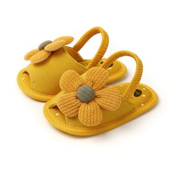 Очаровательные вечерние туфли принцессы для маленьких девочек - летняя пляжная обувь с цветочным рисунком 0-18 месяцев