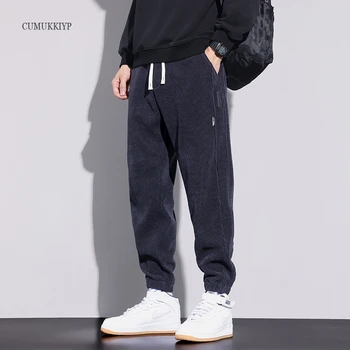 Повседневные мужские брюки свободного покроя CUMUKKIYP в Корейском стиле осенью 2023 года, джоггер для бега на шнурке из бархата Bosworth с зауженным низом