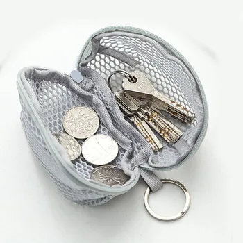Подвесные мелкоячеистые сумки для монет, наушников, сумка для хранения ключей, сумка для хранения яиц для макияжа, мешки для пыли, удобные мини-сумки для макияжа