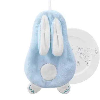 Полотенце для рук с кроликом, маленькое полотенце для рук с кроликом, коралловые бархатные банные полотенца для рук, легкое бытовое полотенце для рук, вытирающее руки для туалета
