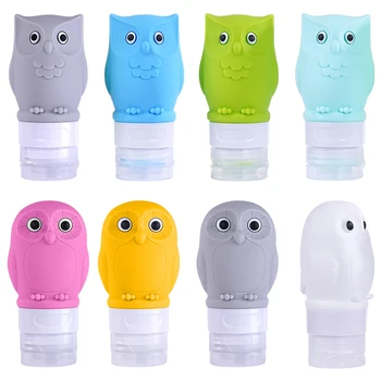 Портативные Дорожные Бутылки Многоразового Использования Экологически Чистый Силиконовый Контейнер Для Жидкости Cute Owl Бутылка Для Хранения Лосьона Шампуня