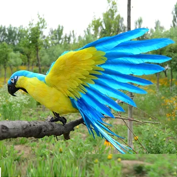 Птица из пены и перьев, попугай Какаду, расправляющий крылья, модель птицы из перьев, украшение для сада ручной работы, подарок a2046