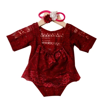 Реквизит для фотосессии новорожденных, Головные уборы и кружевные ползунки, одежда для позирования, подарок для душа D5QA