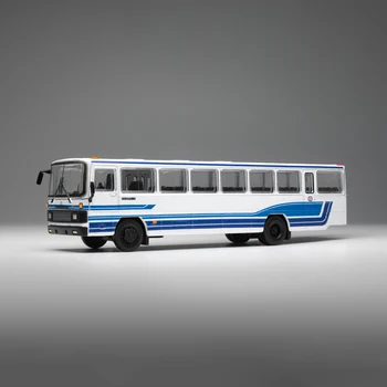 Ретро Винтажный Автобус Металлическая Модель в масштабе 1:110 Классический Сине-Белый Автобус Из сплава Для литья под давлением Модель Автомобиля Игрушка Подарок Сувенирная Выставка