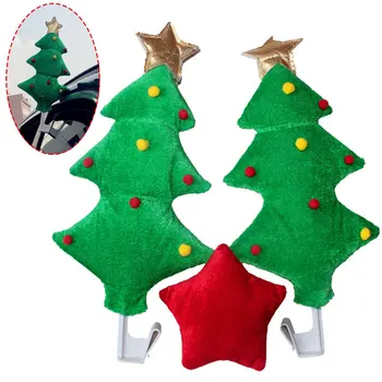 Рождественские украшения для автомобиля, комплект костюмов для рождественской елки, звезды, автомобильные окна, украшения из оленьих рогов, подарочные аксессуары для рождественского стайлинга автомобилей