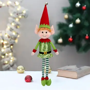 Рождественский настольный эльф ручной работы Elf Deocr, красочная длинноногая плюшевая игрушка 65 см, Рождественское украшение в виде эльфа ручной работы для вечеринки