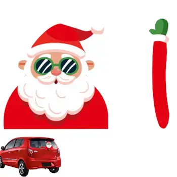 Рождественский Санта Наклейка на автомобиль Санта-Клаус 3D Наклейка заднего Стеклоочистителя автомобиля 3D Забавная Декоративная Наклейка