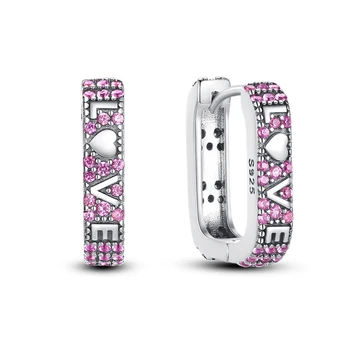 Роскошные серьги из стерлингового серебра 925 пробы в минималистичном стиле с U-образным камнем для женщин Pave CZ Fine Engagement Hot Anniversary Fashion Jewelry