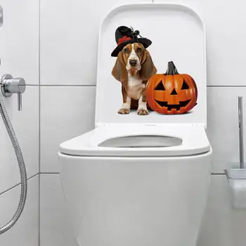 Самоклеящаяся наклейка из ПВХ, жуткий декор для туалета на Хэллоуин, Самоклеящиеся наклейки в виде тыквы для сильной липкости, легко удаляемые на вечеринке