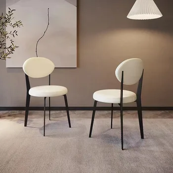 Скандинавские минималистичные обеденные стулья Кремовый стиль Бытовой Минимализм Роскошные Обеденные стулья Приемная Cadeira Мебель для дома WZ50DC